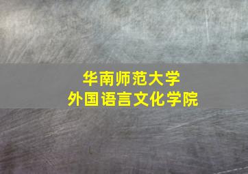 华南师范大学 外国语言文化学院